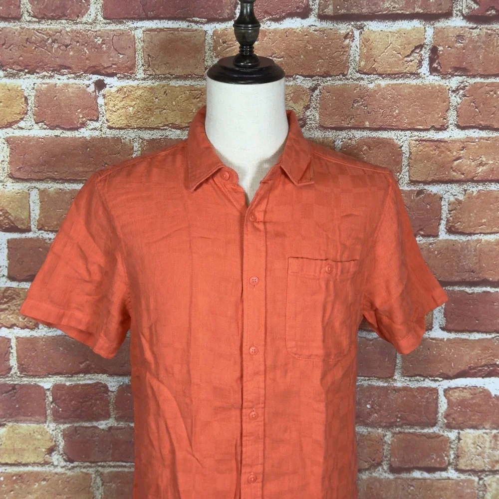 The North Face Men's Loghill Jacquard Short‎ Sleeve Button Up Shirt Size M